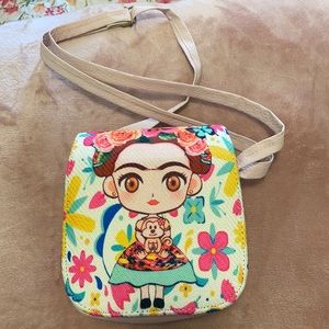 Mini Frida Kahlo crossbody bag in baby pink